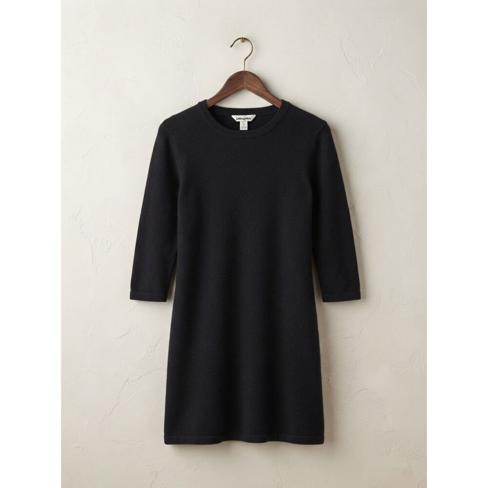 Women's Lutz & Patmos Black 100% Cashmere Dress Made in Italy Size XL
